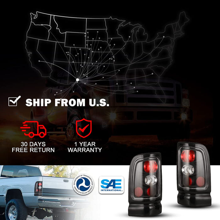 WOLFSTORM Tail Lights Assembly for 1994-2002 Dodge Ram Pickup Trucks - WOLFSTORM 