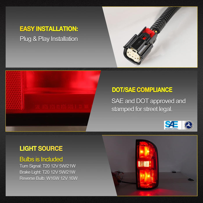 WOLFSTORM OEM Style Taillight for 2015-2022 Chevy Colorado