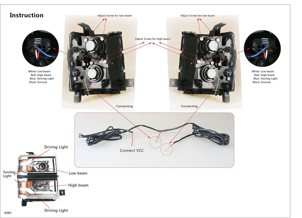 WOLFSTORM Headlight for 2014-2015 Chevy Silverado 1500 - WOLFSTORM 