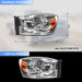 WOLFSTORM Replacement Headlights Chrome Bezel Pair for 2006-2009 Dodge Ram 1500/2500/3500 - WOLFSTORM 