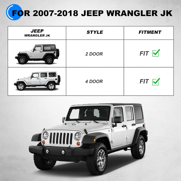Inner Fender Liners Compatible with 2007-2017 Jeep Wrangler JK 2-Doors & 4-Doors