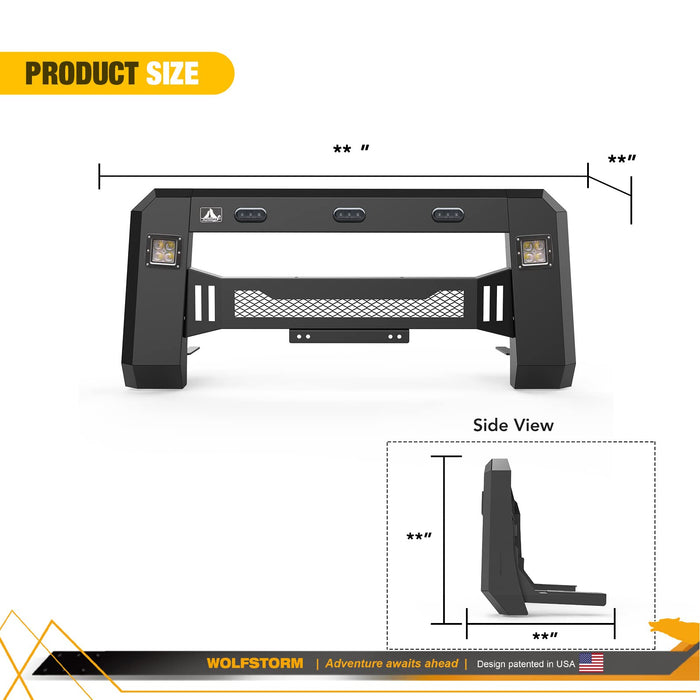 WOLFSTORM F150 Front Bumper with 2 x LED Lights & 3 x Position Lights Compatible with 2018-2020 Ford F-150 - WOLFSTORM 