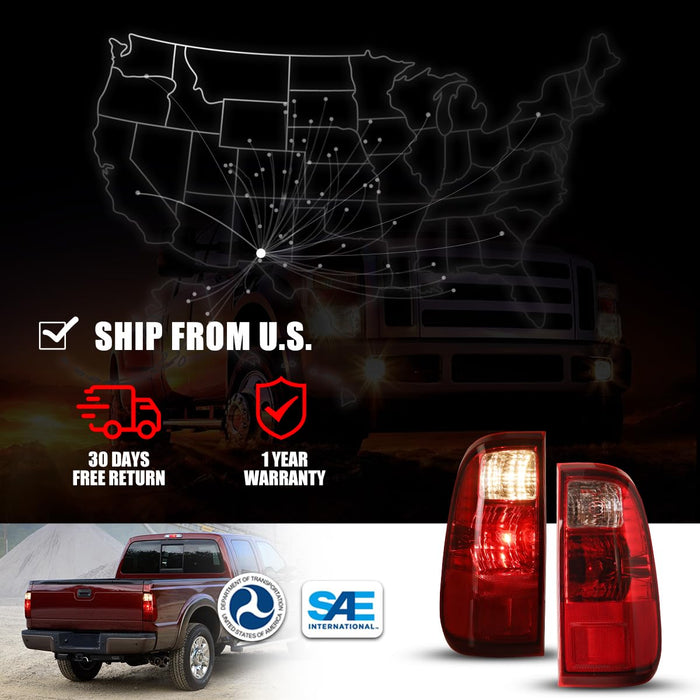 WOLFSTORM Tail Lights Assembly for 2008-2016 Ford F-250/F-350/F-450 Super Duty - WOLFSTORM 