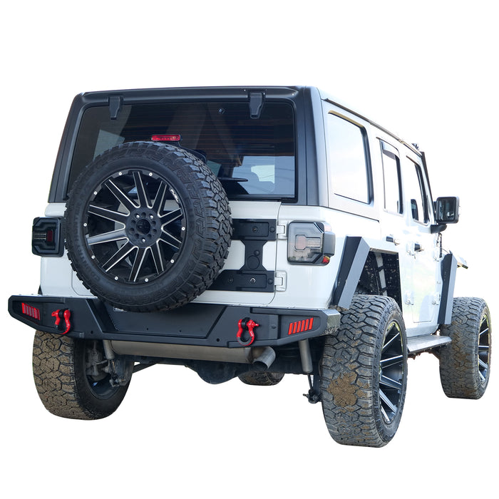 Pare-chocs arrière pour Jeep Wrangler JK 2008-2017 avec feux de freinage LED 