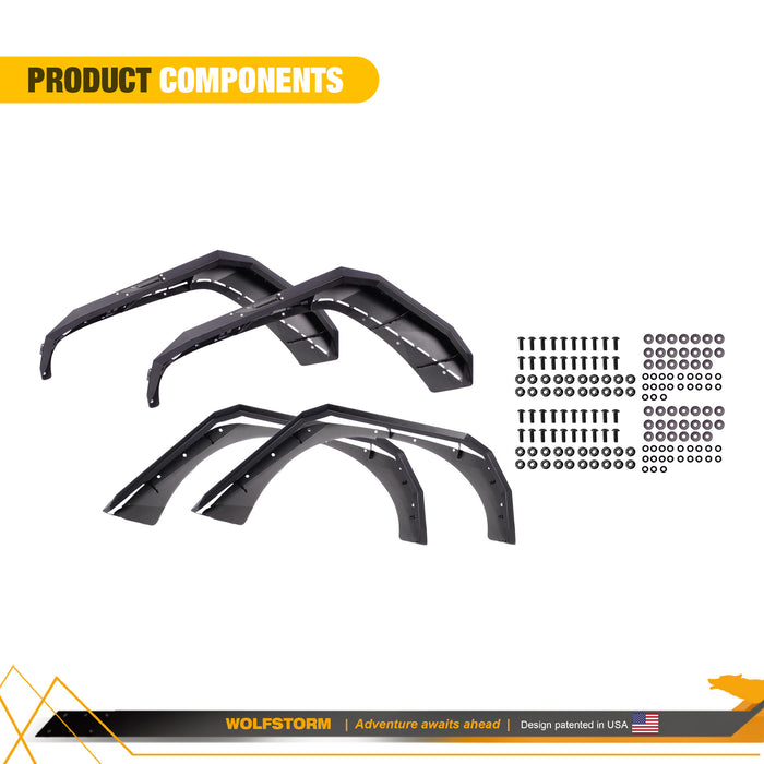 Fender Flares for 2008-2017 Jeep Wrangler JK with LED Sequential Turn Lights