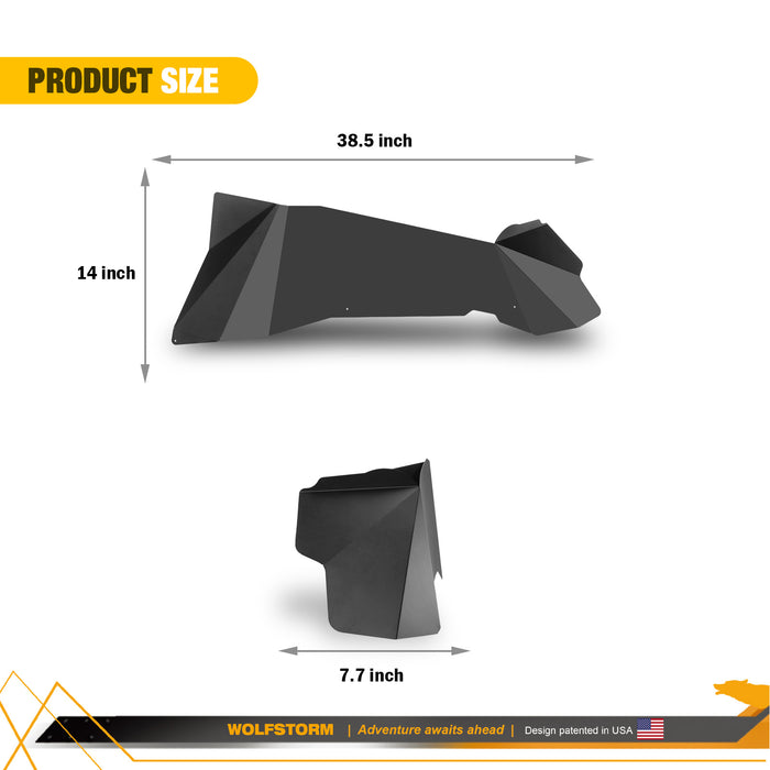 Doublures de garde-boue intérieures pour Jeep Wrangler JK/JKU 2007-2018 