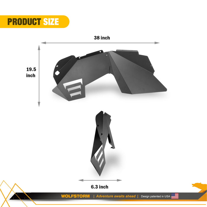 Doublures de garde-boue intérieures pour Jeep Wrangler JK/JKU 2007-2018 