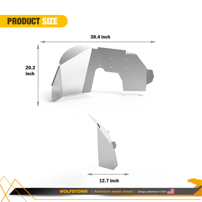Doublures de garde-boue intérieures en aluminium pour Jeep Wrangler JL/JLU 2018-2024