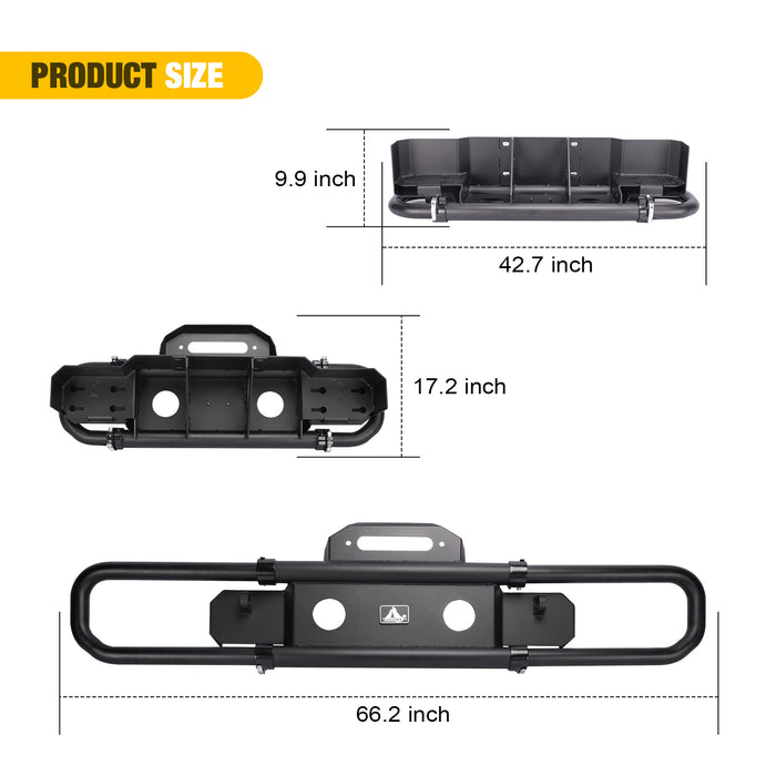 Front Bumper for 2007-2018 Jeep JK / 2018-2024 Jeep Wrangler JL/JLU / 2019-2024 Jeep JT with Winch Plate