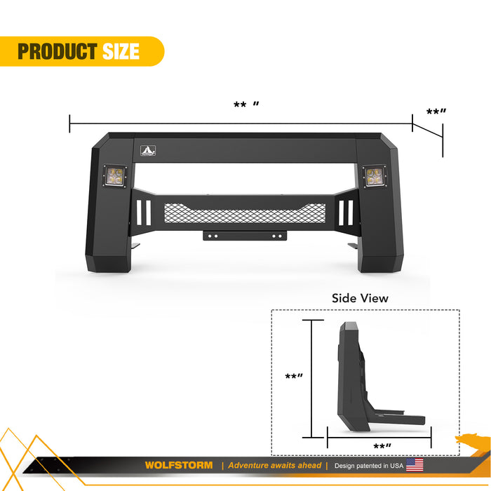 WOLFSTORM F150 Pare-chocs avant avec 2 lumières LED et 3 feux de position compatibles avec Ford F-150 2018-2020