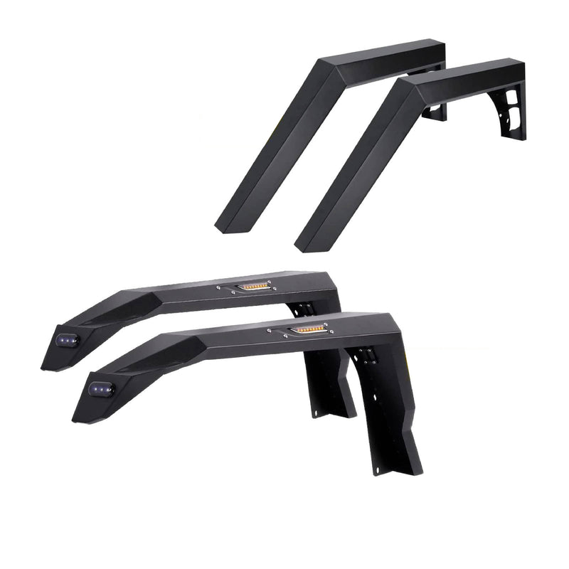 WOLFSTORM Fender Flares for 2018-2022 Jeep Wrangler JL/JLU with LED Lights