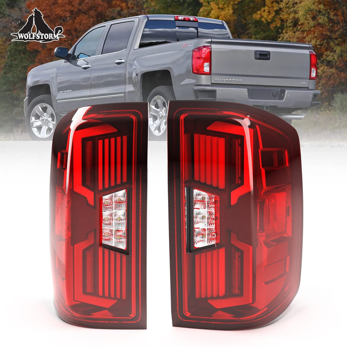 WOLFSTORM LED Tail Light Assembly Fit for 2014-2018 Chevy Silverado 1500 2500 3500 - WOLFSTORM 