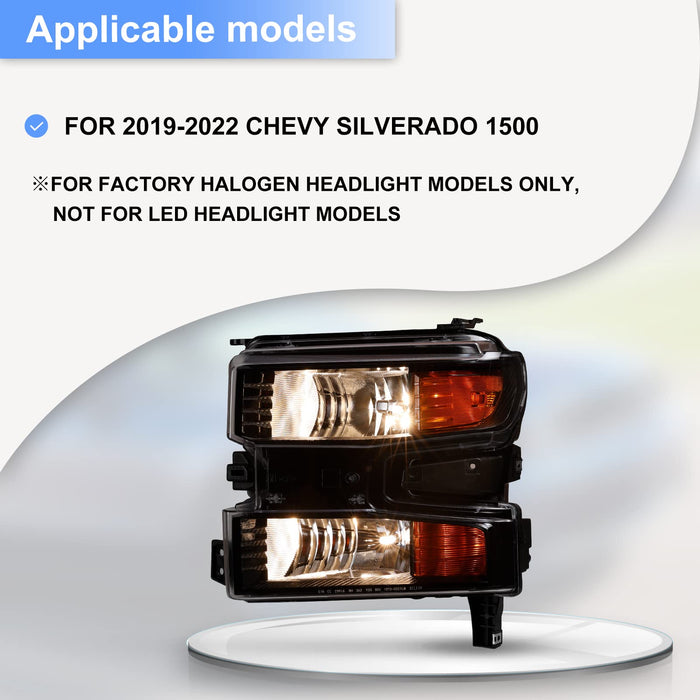 WOLFSTORM Headlight for 2019-2021 Chevy Silverado 1500 with DRL, High/Low Beam, and Turn Signals - WOLFSTORM 