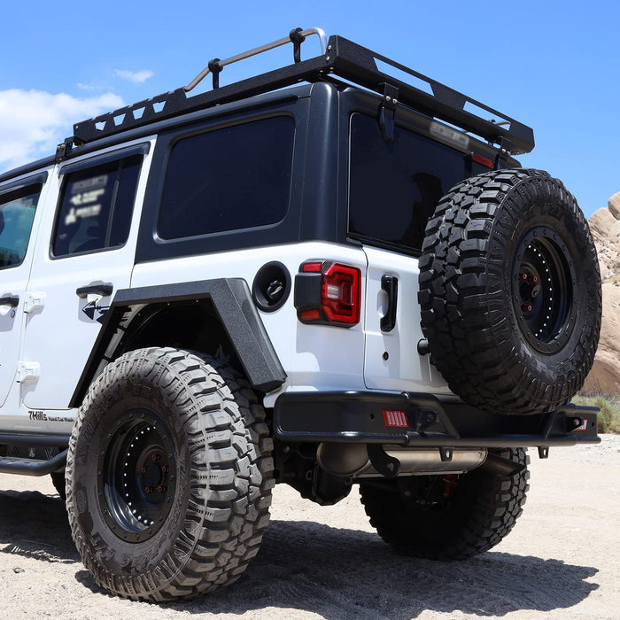 WOLFSTORM Rear Bumper with LED Position Lights for 2018-2023 Jeep Wrangler JL/JLU - WOLFSTORM 