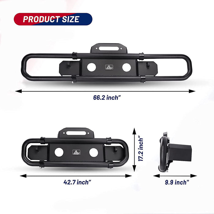 Front Bumper for 2008-2017 Jeep JK / 2018-2023 Jeep Wrangler JL/JLU / 2019-2023 Jeep JT with Winch Plate - WOLFSTORM 