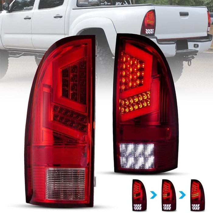 WOLFSTORM TAIL LIGHTS FOR 2005-2015 TOYOTA TACOMA PICKUP TRUCK WITH Sequential Turn Signal Lights - WOLFSTORM 