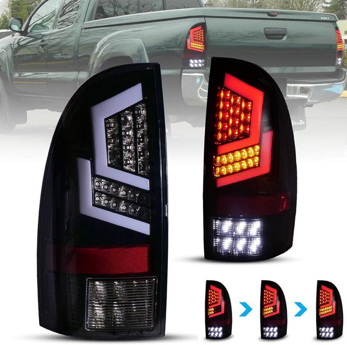 WOLFSTORM TAIL LIGHTS FOR 2005-2015 TOYOTA TACOMA PICKUP TRUCK WITH Sequential Turn Signal Lights - WOLFSTORM 