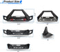 Front Bumper with LED Lights and D-Ring Shackles for Jeep Wrangler and Gladiator - WOLFSTORM 