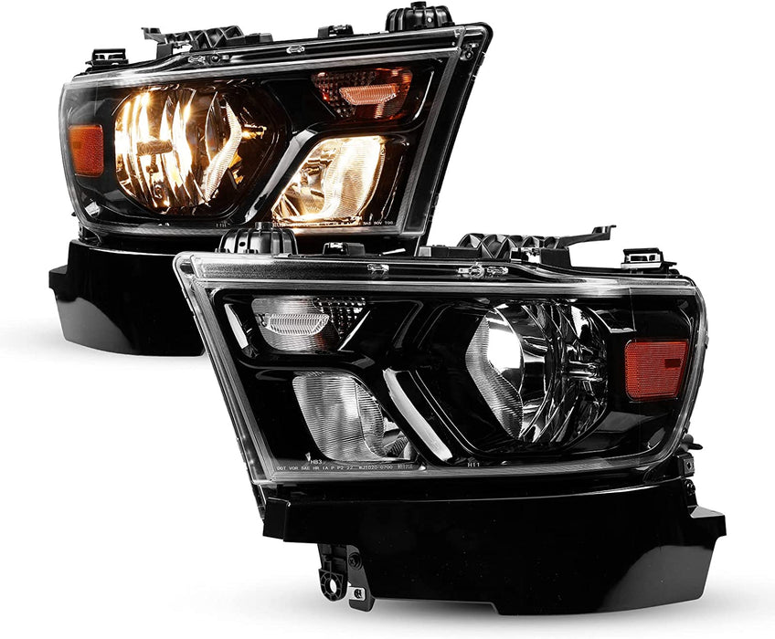 WOLFSTORM Halogen Headlight Assembly for 2019-2022 Dodge Ram 1500 - WOLFSTORM 