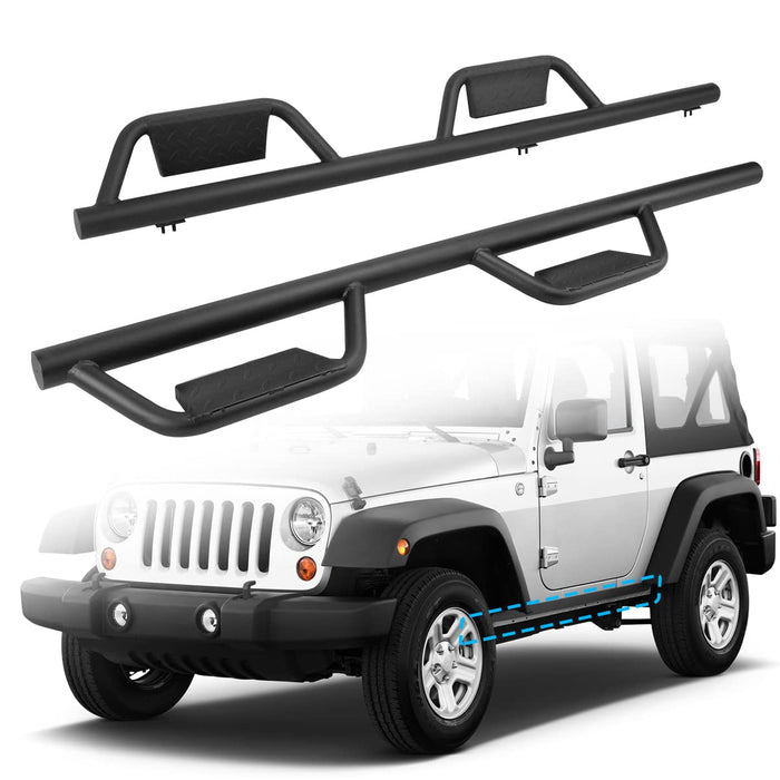 Running Boards, Side Steps Compatible with 2007-2018 Jeep Wrangler JK JKU Unlimited 4 Doors