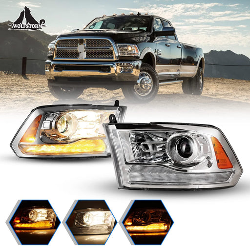 WOLFSTORM Headlight Assembly for 2009-2018 Dodge Ram 1500/2500/3500 - WOLFSTORM 