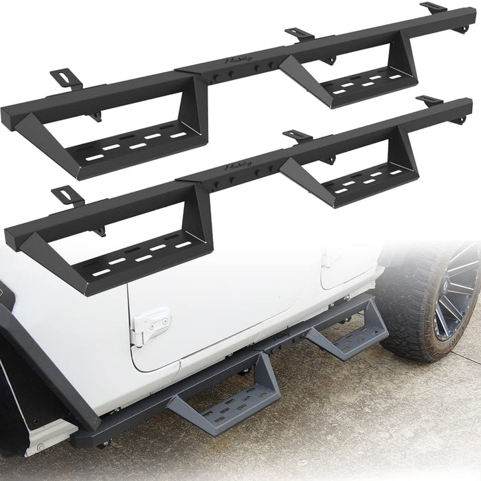 HAWKLEY Running Boards Side Steps Fit for 2007-2018 Wrangler JK JKU Unlimited 4 Doors ONLY - WOLFSTORM 