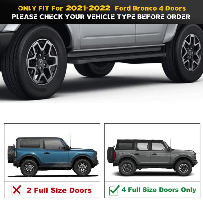 Side Steps for 2021-2022 Ford Bronco (4 Doors ONLY) - WOLFSTORM 