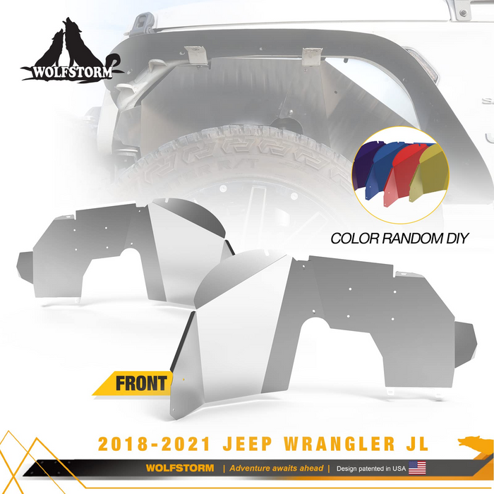 Aluminum Fender Flares Liners for 2018 2019 2020 2021 2022 Jeep Wrangler JL/JLU