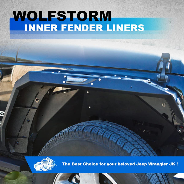 Inner Fender Liners Compatible with 2007-2017 Jeep Wrangler JK 2-Doors & 4-Doors