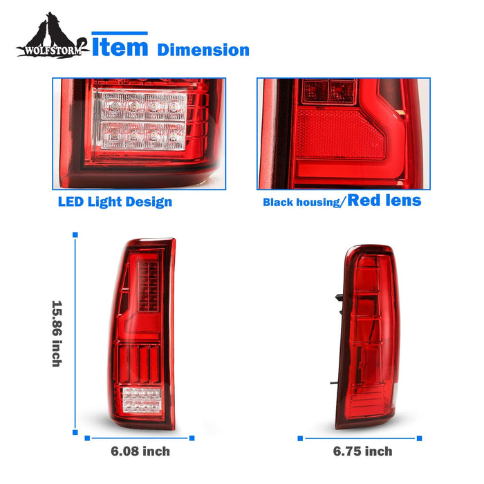 WOLFSTORM LED Tail Lights for 1999-2006 Chevy Silverado 1500 2500 3500 LED Tail Lights - WOLFSTORM 