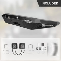 WOLFSTORM Front Bumper Replacement for 2021-2023 Ford Bronco with LED Lights, and Sensor Holes