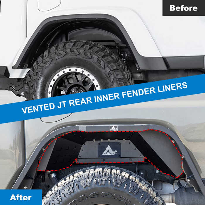 WOLFSTORM Front and Rear Inner Fenders Liners for Jeep Gladiator JT